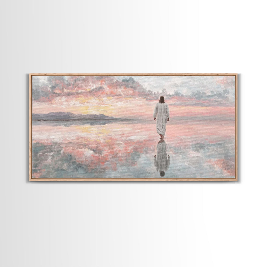 Walking In Glory | Framed Canvas Print | Christian Art Canvas | Jesus Painting | Christian Wall Art | Christian Gift | Christmas Art