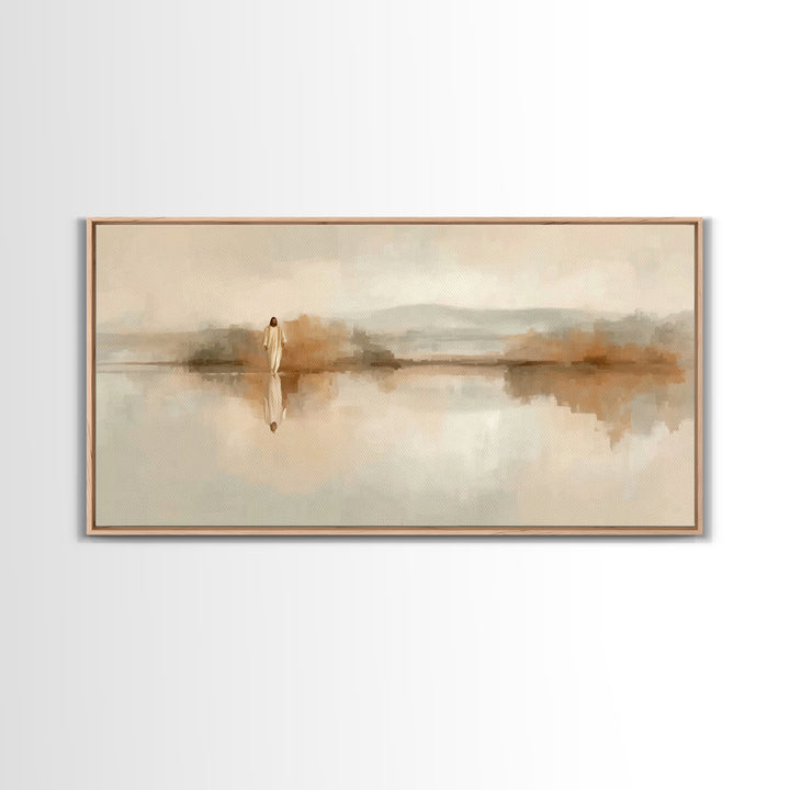Quiet Horizon - Framed Canvas Print - Christian Art Print - Jesus Art Canvas - Christmas Decor - Christian Wall Art - Sacred Art - Holiday