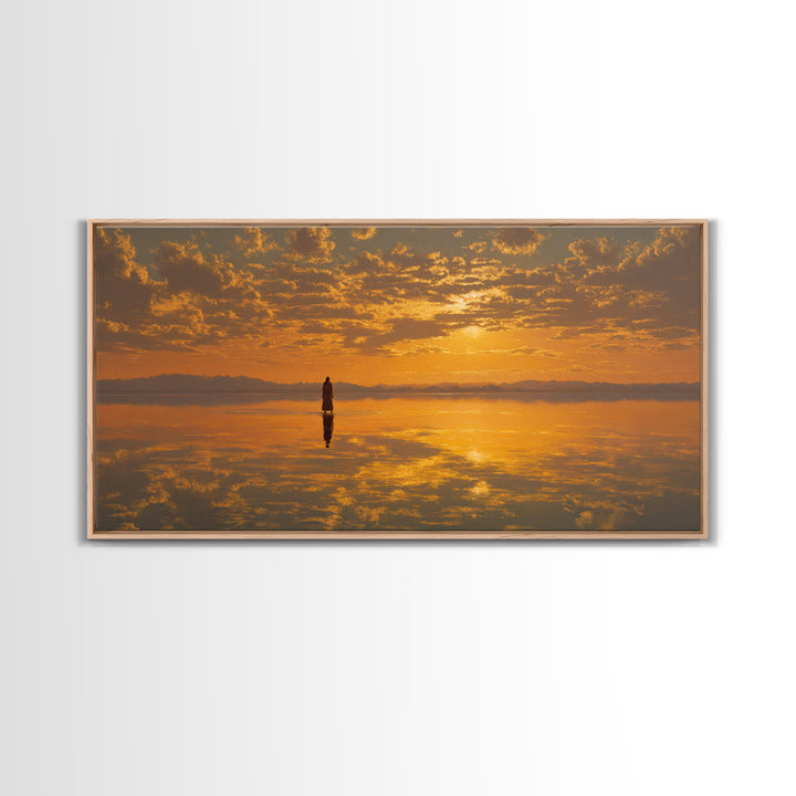 Golden Refuge, Framed Canvas Print, Christian Art Painting, Jesus Canvas Art, Christmas Wall Art, Christian Decor, Modern Christian Art
