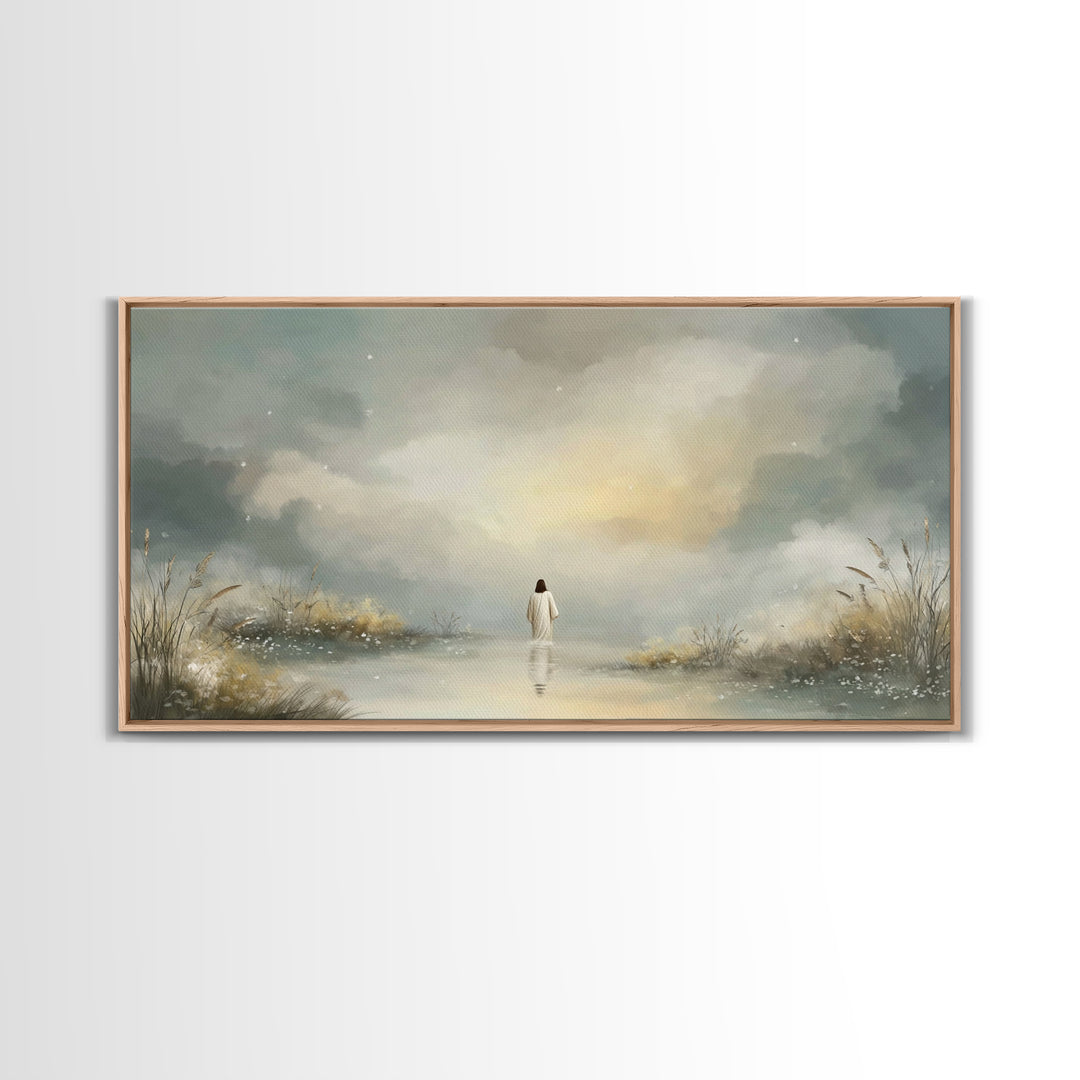Heavenly Path | Framed Canvas Print | Christian Wall Art | Jesus Painting | Christmas Art | Christian Decor | Large Christian Art | Faith A