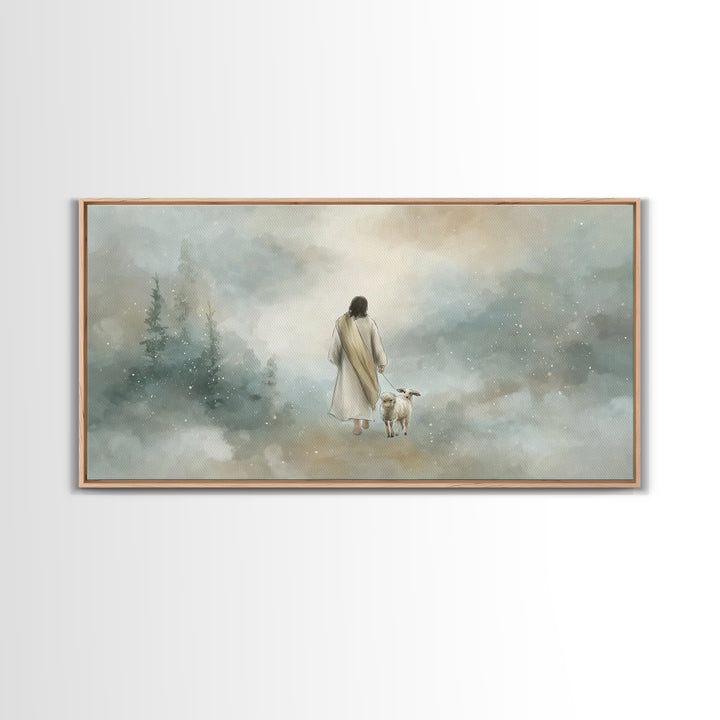 Heavenly Walk – Framed Canvas Print – Christian Art Canvas – Jesus Painting – Christian Wall Art – Christmas Art Work – Christian Decor