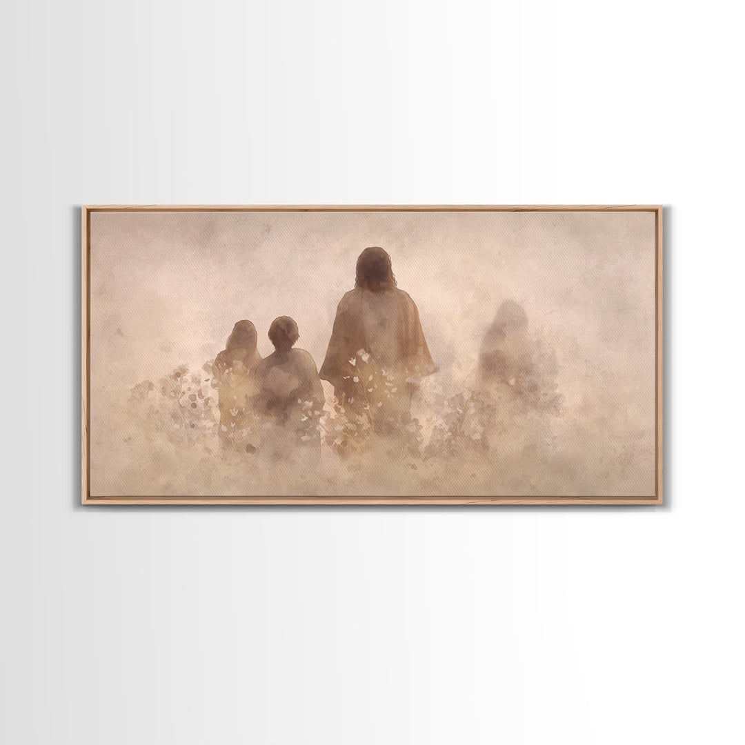 Silent Meadow Light – Framed Canvas Print – Christian Wall Art – Christian Art Canvas – Jesus Painting – Christmas Wall Art – Christian Gif