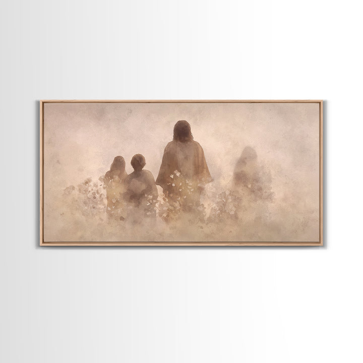 Silent Meadow Light – Framed Canvas Print – Christian Wall Art – Christian Art Canvas – Jesus Painting – Christmas Wall Art – Christian Gif