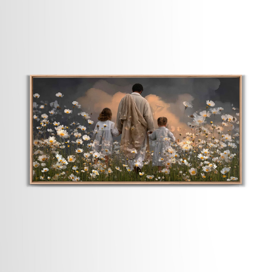 Gathered In Hope | Framed Canvas Print | Christian Art Canvas | Christian Wall Art | Jesus Painting | Christian Christmas Art | Christian D