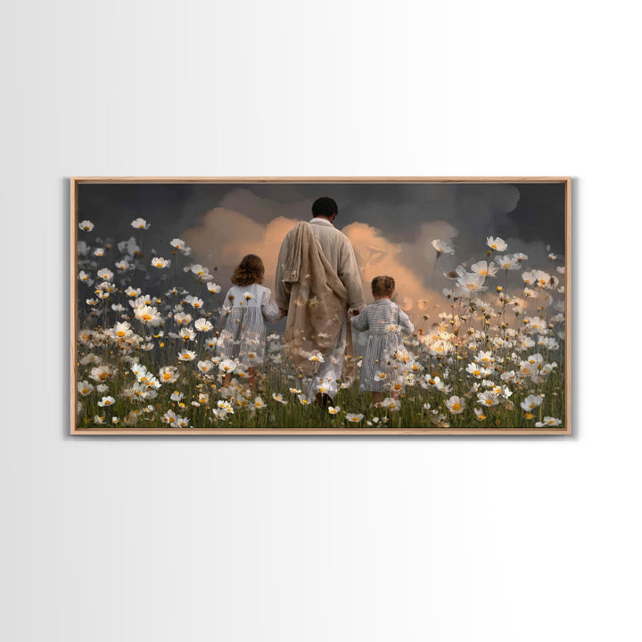 Gathered In Hope | Framed Canvas Print | Christian Art Canvas | Christian Wall Art | Jesus Painting | Christian Christmas Art | Christian D