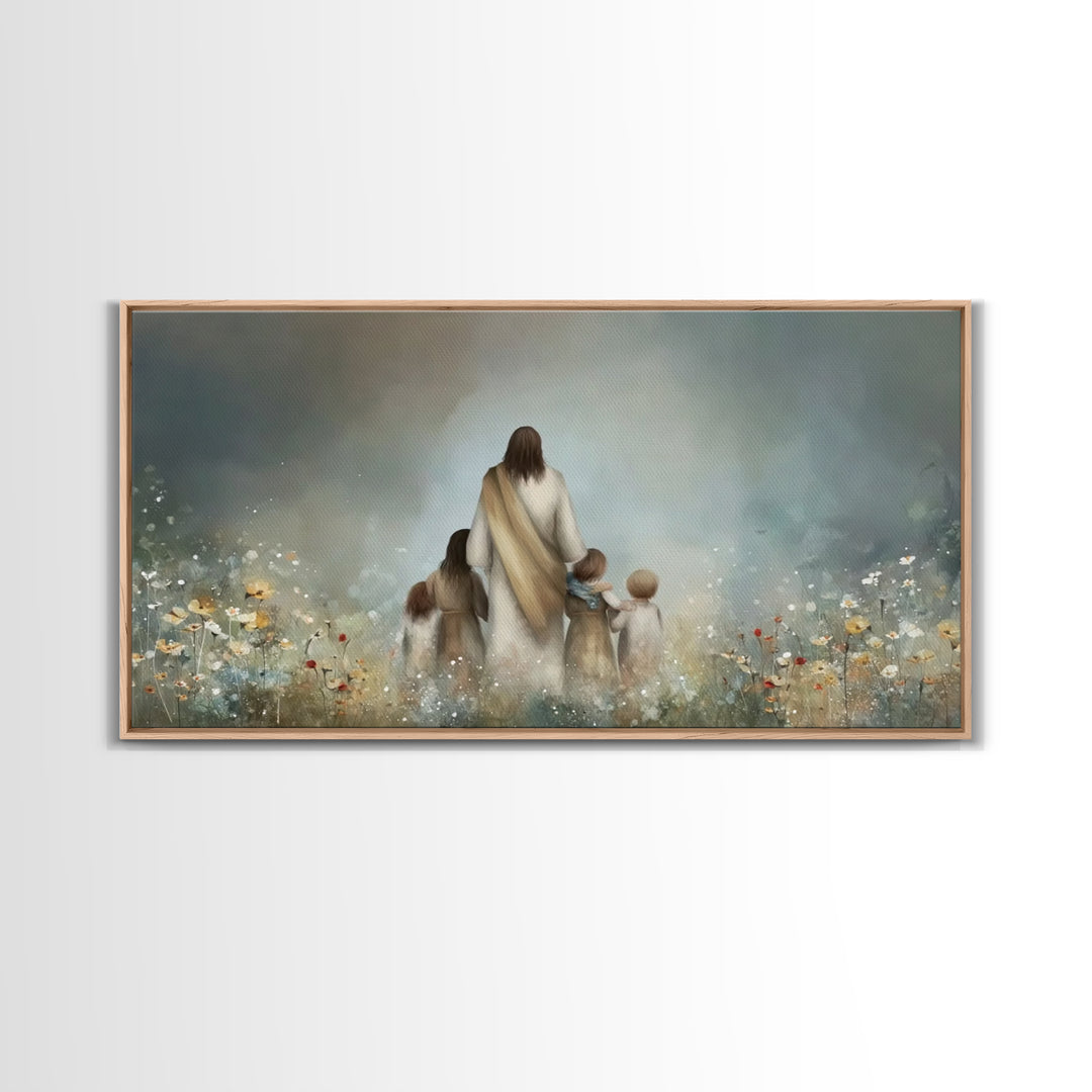 Blossoms Of Grace – Framed Canvas Print – Christian Wall Art – Jesus Painting – Christian Art Canvas – Christian Christmas Art – Christian