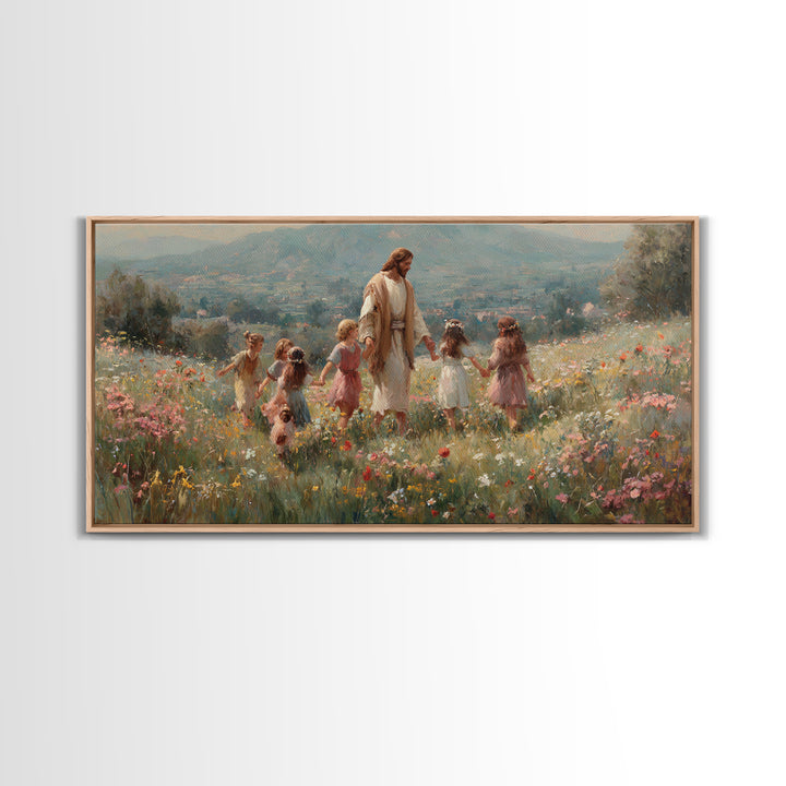 Garden Of Promise – Framed Canvas Print – Christian Art Canvas – Jesus Painting – Christian Wall Art – Christmas Art Prints – Christian Gif
