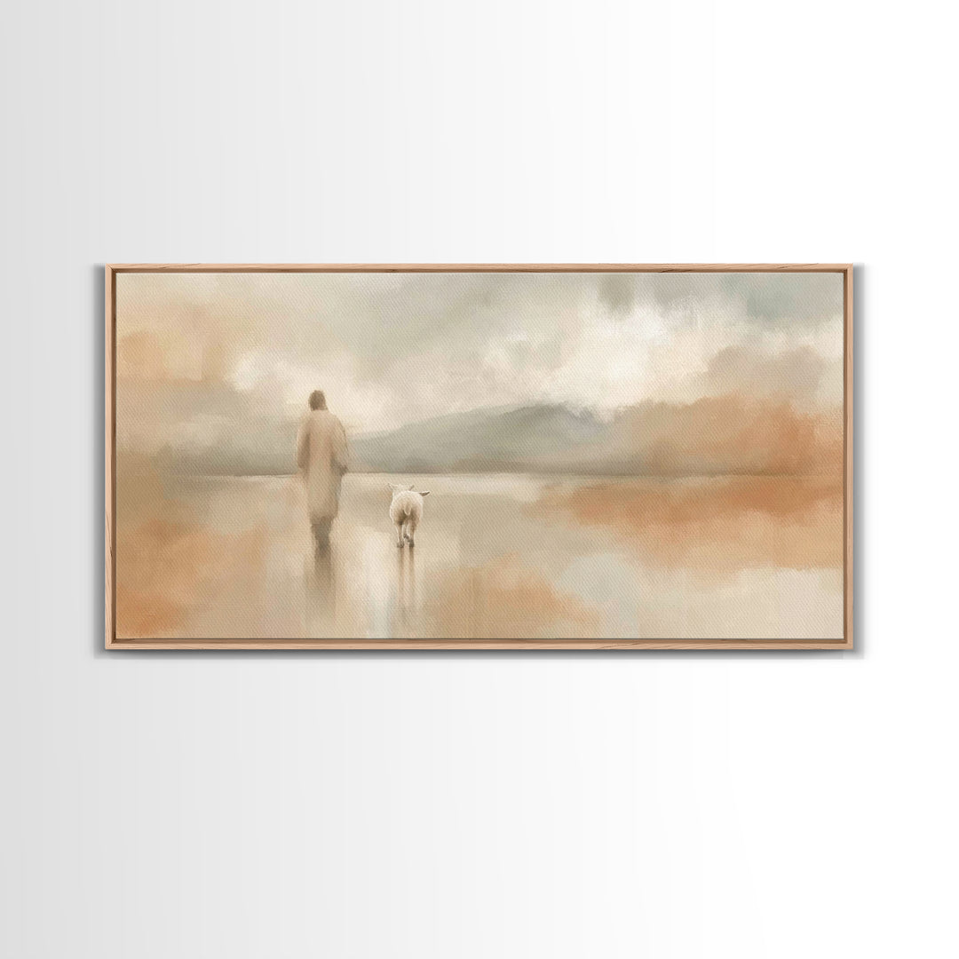 Eternal Light Trail – Framed Canvas Print – Christian Art Print – Jesus Painting – Christian Wall Art – Minimalist Christian Art – Christia