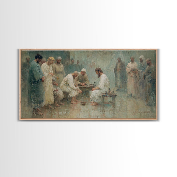 Gathered In Faith – Framed Canvas Print – Christian Art Canvas – Christian Wall Art – Jesus Painting – Subtle Christian Paintings – Christi