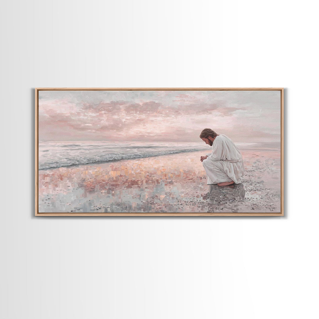 Dawn of Mercy | Framed Canvas Print | Christian Art Canvas | Jesus Painting | Large Christian Painting | Subtle Christian Art | Christian C