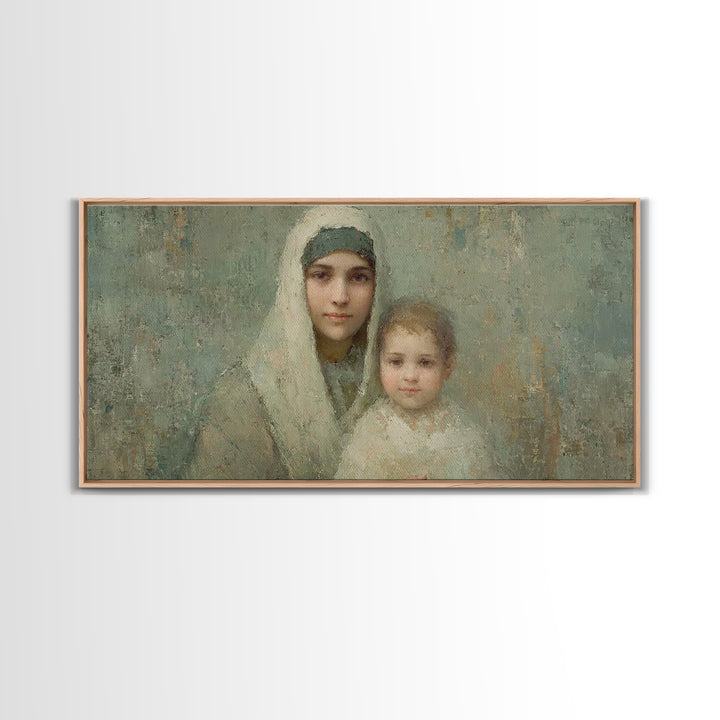 Light Of Mercy – Framed Canvas Print – Christian Wall Art – Christian Art Canvas – Mary And Jesus Painting – Christmas Art – Jesus Art