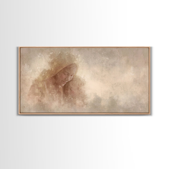 Tender Devotion – Framed Canvas Print – Christian Wall Art – Jesus Painting – Christian Art Canvas – Christmas Art – Large Christian Art