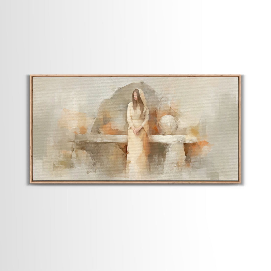 Faithful Hope – Framed Canvas Print – Christian Art Canvas – Christian Wall Art – Christmas Art – Jesus Painting – Large Christian Art