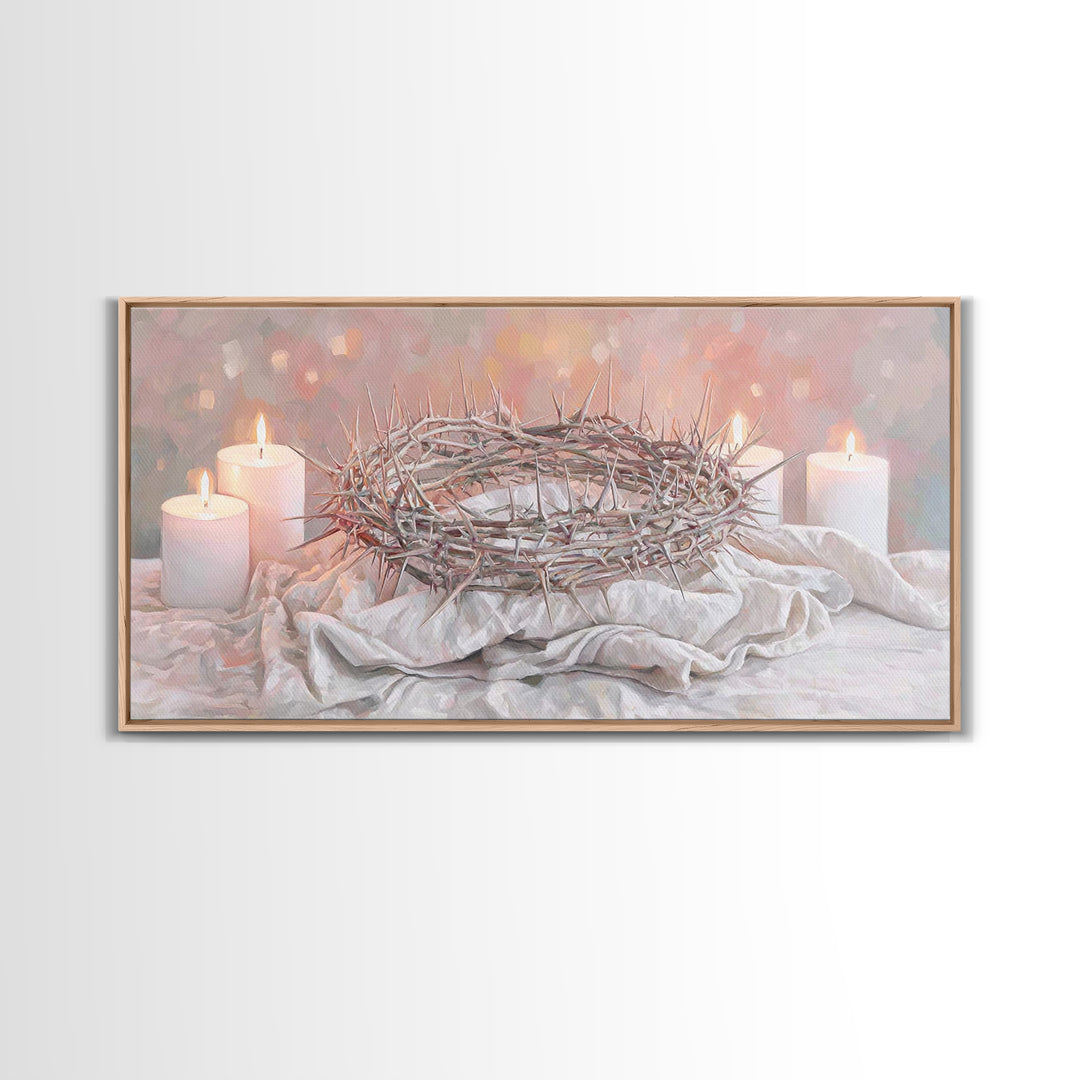 Thorns Of Glory, Framed Canvas Print, Christian Art Canvas, Christian Wall Art, Moody Christian Art, Christian Paintings, Christian Gift Id