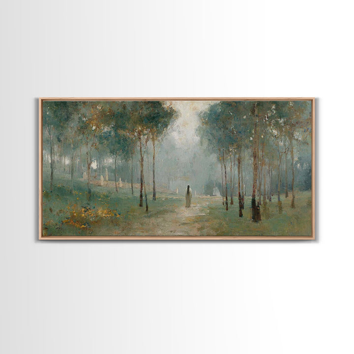 Morning Hope Trail – Framed Canvas Print – Christian Wall Art – Christian Art Canvas – Moody Christian Art – Christmas Art – Art Print