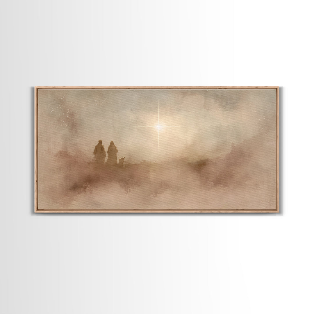 Holy Mist Rising, Framed Canvas Print, Christian Art Canvas, Christian Christmas Art, Christmas Art, Christian Wall Art, Christian Gift Ide