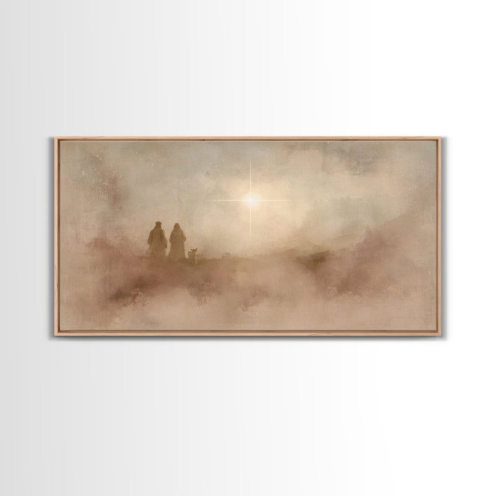 Holy Mist Rising, Framed Canvas Print, Christian Art Canvas, Christian Christmas Art, Christmas Art, Christian Wall Art, Christian Gift Ide