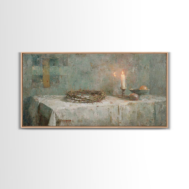 Holy Offering – Framed Canvas Print – Christian Wall Art – Christian Art Canvas – Vintage Christian Art – Christian Art Painting – Christia