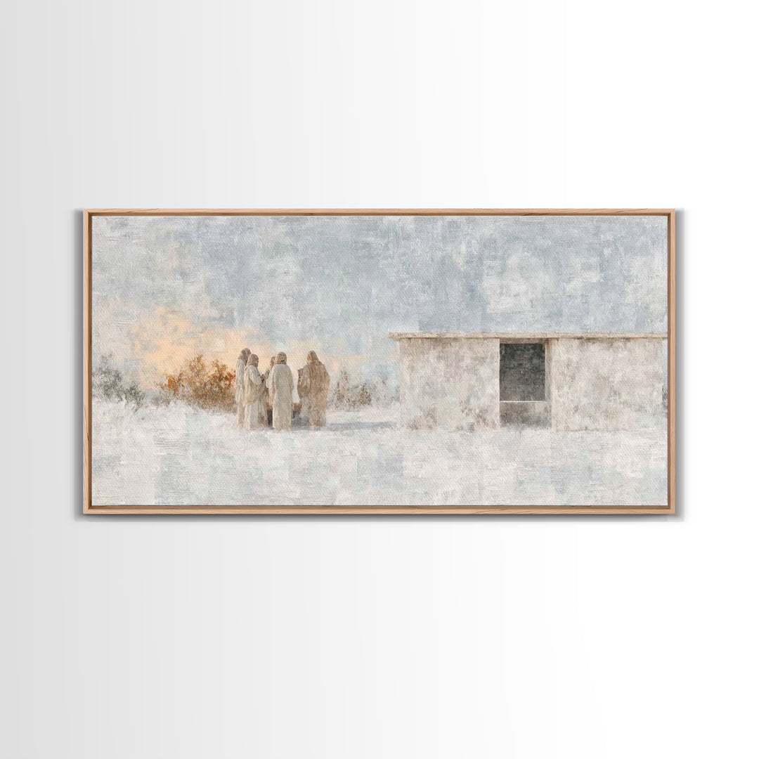 Humble Manger Night – Framed Canvas Print – Christian Wall Art – Christian Art Canvas – Jesus Christmas Art – Christmas Art – Art Print