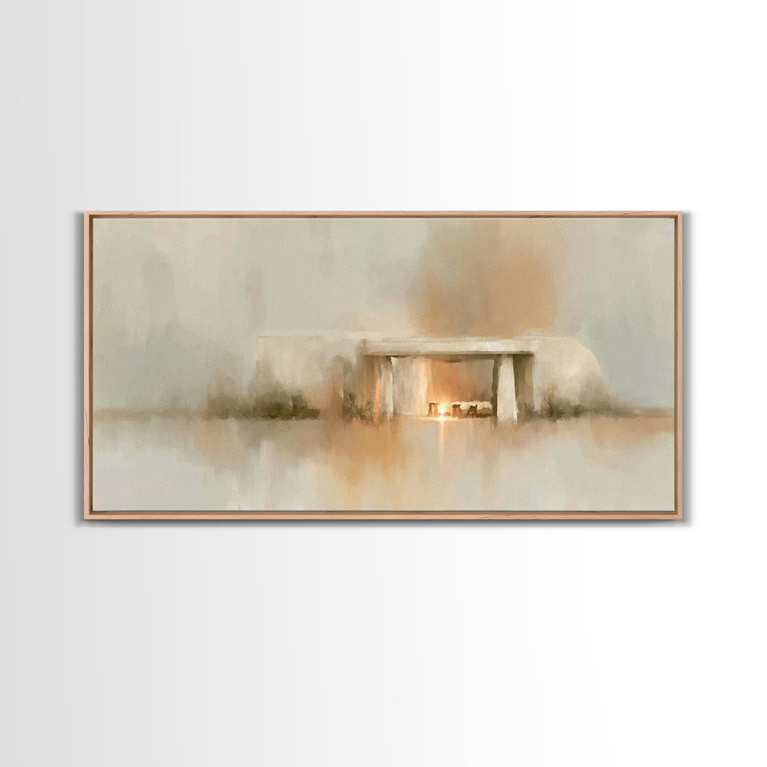 Desert Sanctuary – Framed Canvas Print – Christian Wall Art – Christian Art Canvas – Jesus Painting – Moody Christmas Art