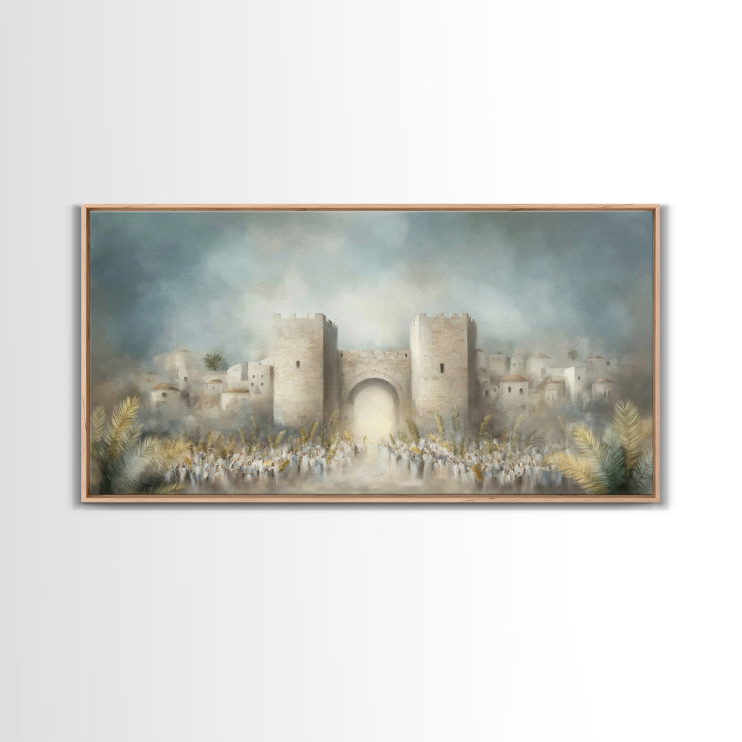 Triumphal Entry – Framed Canvas Print – Christian Art Canvas – Christian Painting – Christian Wall Art – Christian Christmas Decor