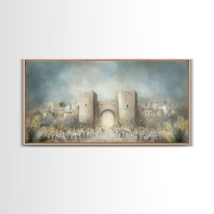 Triumphal Entry – Framed Canvas Print – Christian Art Canvas – Christian Painting – Christian Wall Art – Christian Christmas Decor