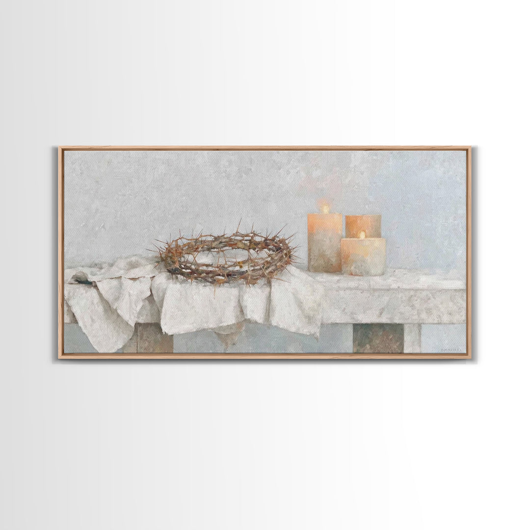 Crown Of Mercy – Framed Canvas Print – Christian Wall Art – Christian Art Canvas – Jesus Painting – Christian Christmas Art