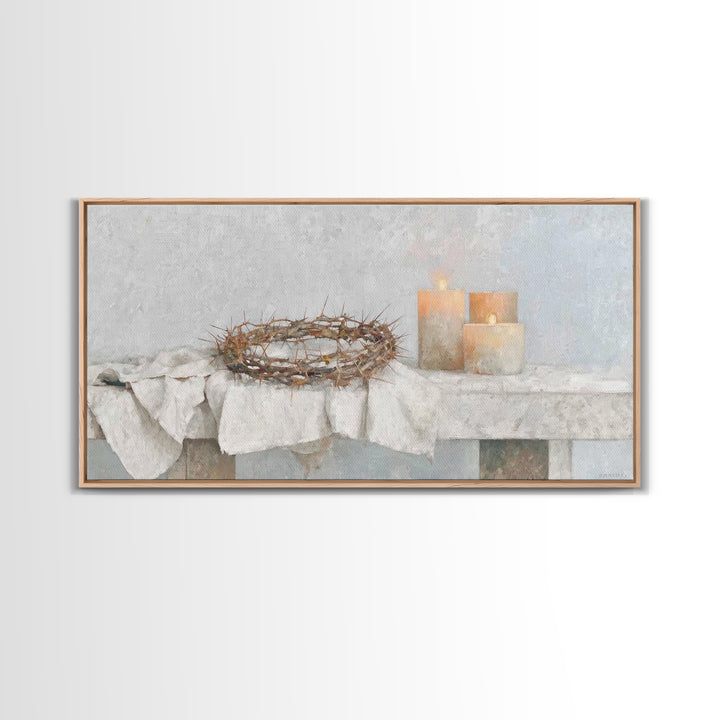 Crown Of Mercy – Framed Canvas Print – Christian Wall Art – Christian Art Canvas – Jesus Painting – Christian Christmas Art