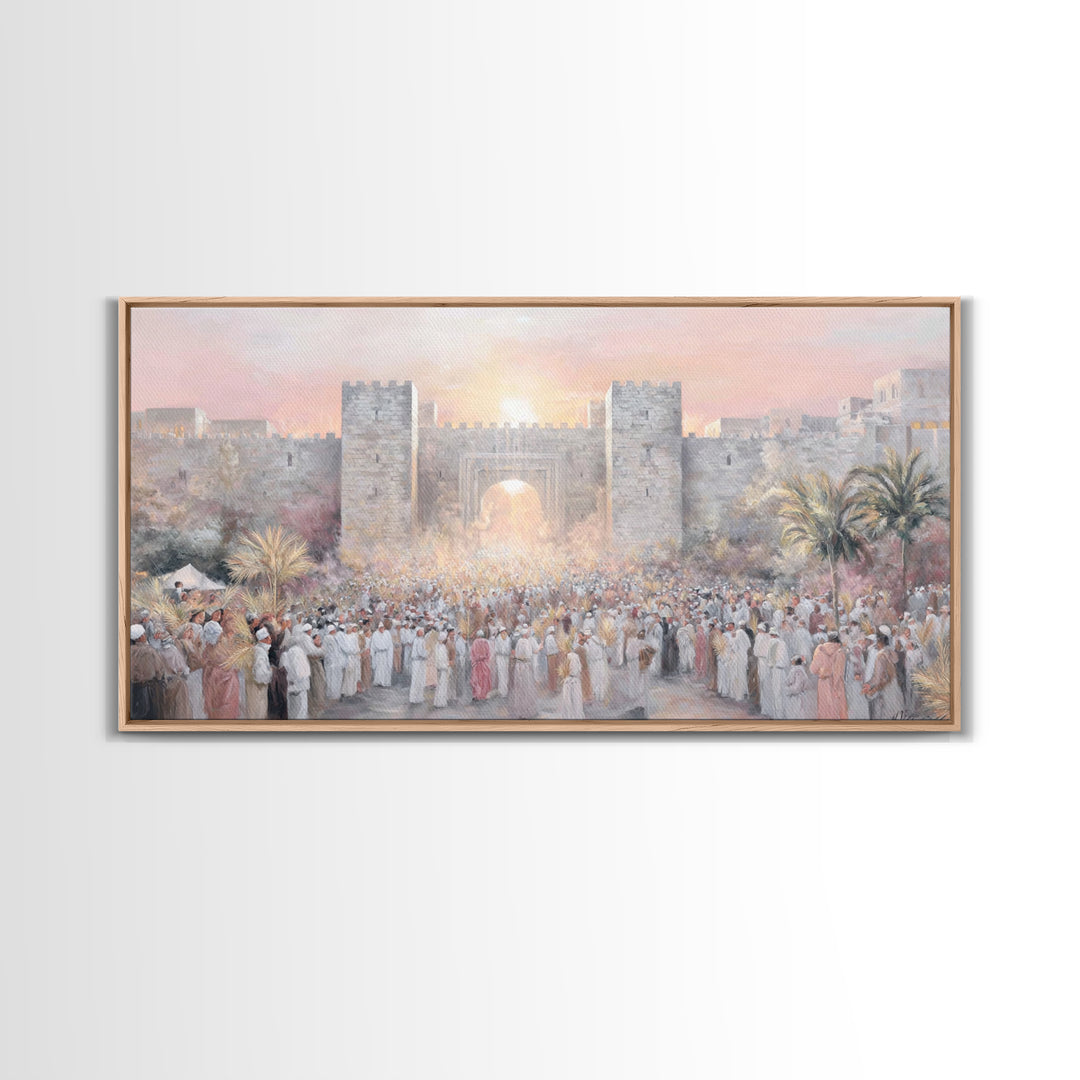 Hosanna Sunrise – Framed Canvas Print – Christian Christmas Art – Christian Art Canvas – Christian Wall Art – Large Christian Painting