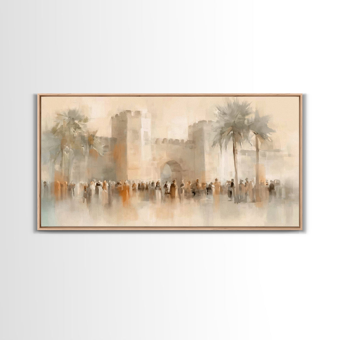 Gate Of Peace – Framed Canvas Print – Christian Wall Art – Jesus Painting – Christian Art Canvas – Christian Decor – Christmas Art