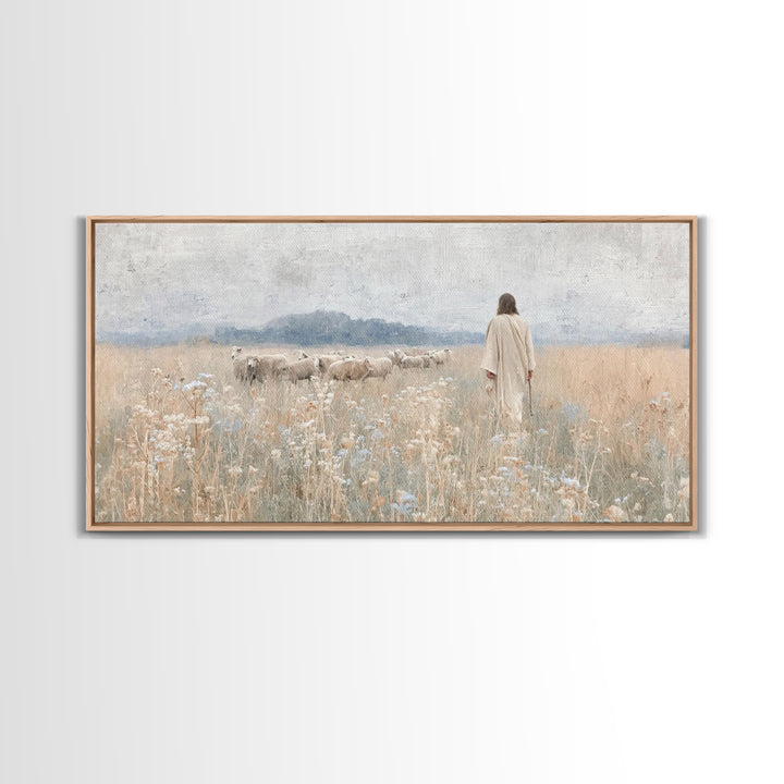 Fields Of Mercy, Framed Canvas Print, Christian Art Print, Jesus Painting, Christian Wall Art, Modern Christian Art, Christian Christmas Ar