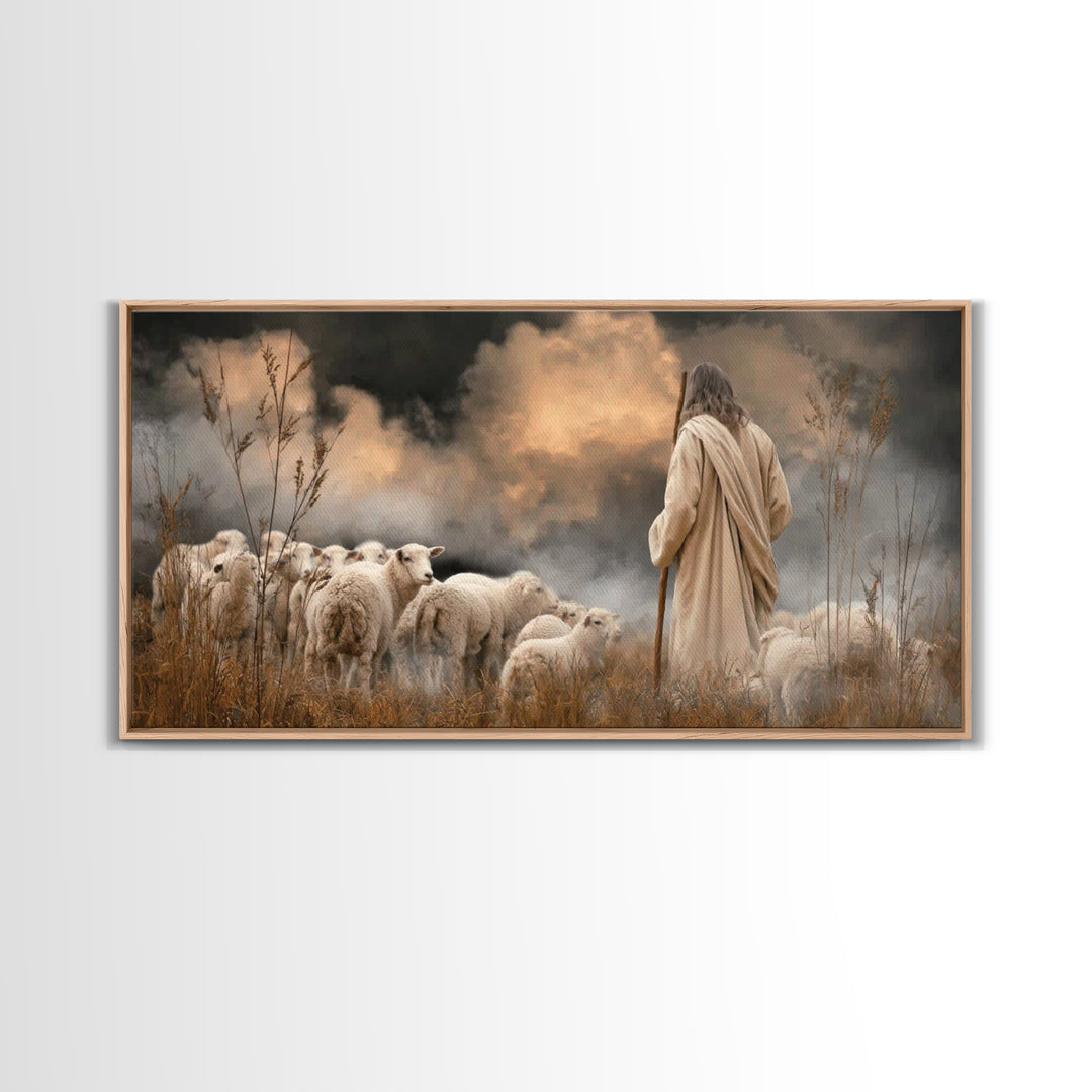 Hillside Hope | Framed Canvas Print | Christian Art Canvas | Christian Wall Art | Jesus Painting | Christian Christmas Art | Modern Christi