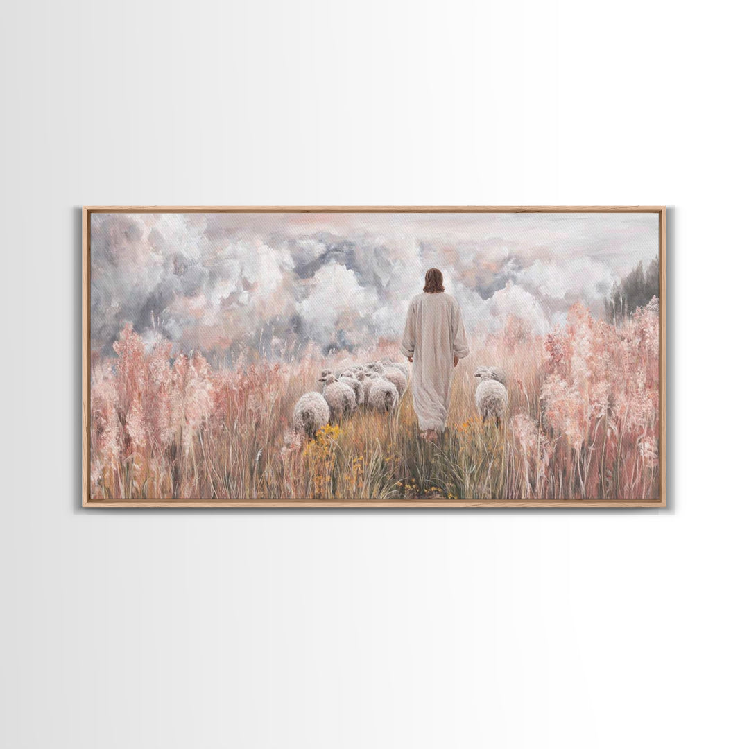 Clouds Of Promise – Framed Canvas Print – Christian Art Canvas – Jesus Painting – Christian Wall Art – Christian Gift Ideas – Christmas Art