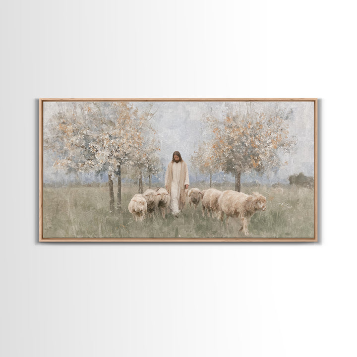 Shepherds Of Grace – Framed Canvas Print – Christian Wall Art – Jesus Painting – Christian Art Canvas – Christian Christmas Decor
