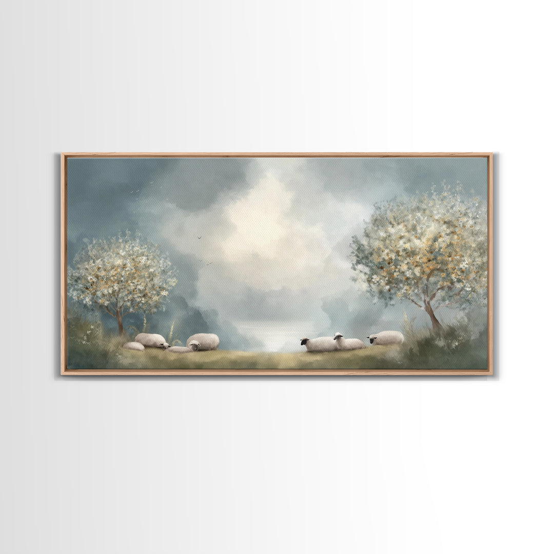 Blossoms Of Peace, Framed Canvas Print, Christian Art Print, Jesus Canvas Art, Christian Decor, Christmas Wall Art