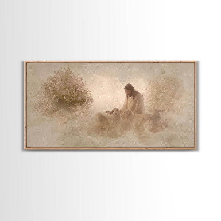 Heavenly Path - Framed Canvas Print - Christian Art Canvas - Jesus Painting Canvas - Christian Decorations - Christmas Art Prints
