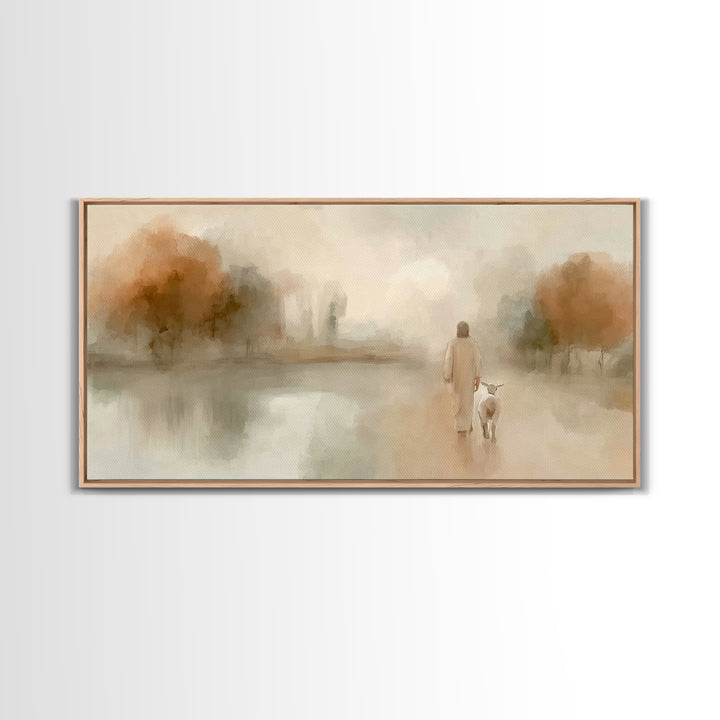 Quiet Redeemer – Framed Canvas Print – Christian Art Canvas – Jesus Painting – Christian Wall Art – Minimalist Christian Art – Christian Gi