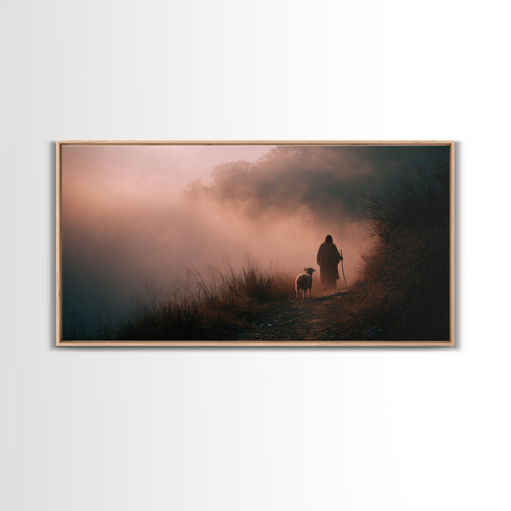 Dawn Of Mercy, Framed Canvas Print, Christian Art Canvas, Jesus Painting, Christian Wall Art, Moody Christian Art, Christian Decor