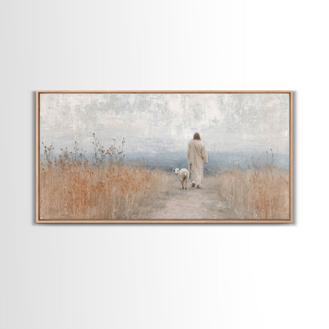 Holy Night Path | Framed Canvas Print | Christian Art Canvas | Jesus Painting | Christian Wall Art | Modern Christian Painting | Christian
