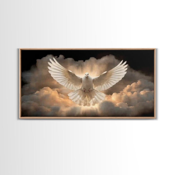 Dove Of Glory – Framed Canvas Print – Christian Painting – Large Christian Painting – Moody Christian Art – Christian Decor