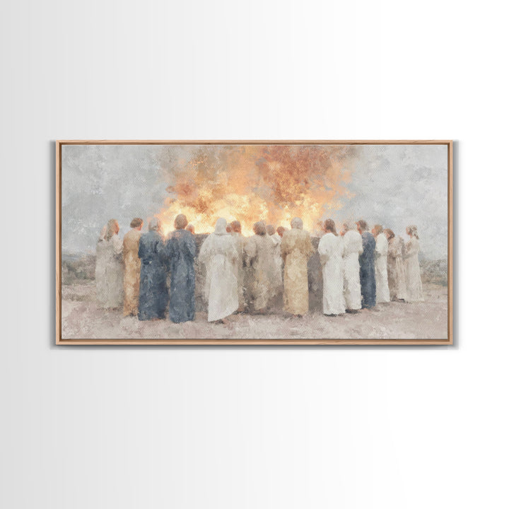 Sacred Gathering – Framed Canvas Print – Christian Wall Art – Jesus Painting – Christian Art Canvas – Christmas Art