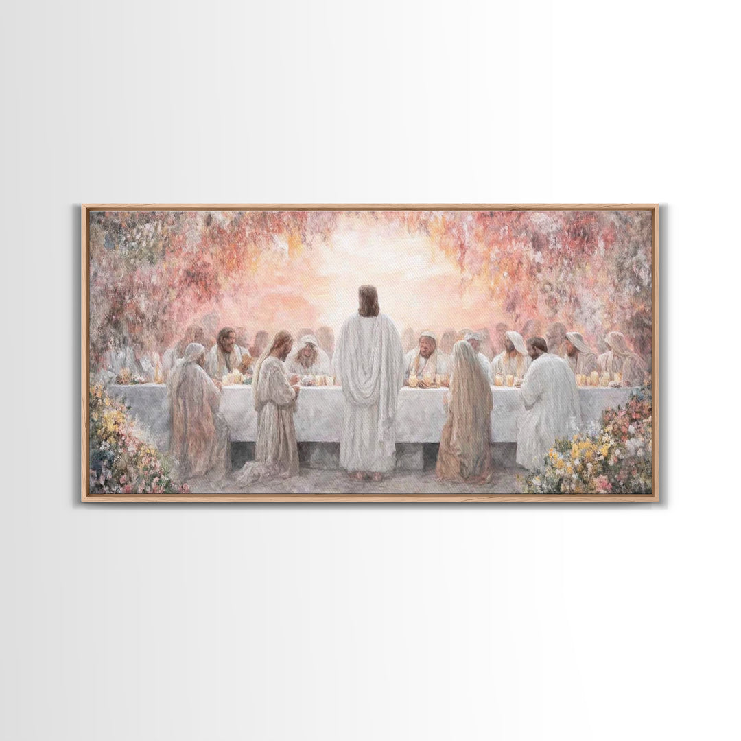 Radiant Supper | Framed Canvas Print | Christian Wall Art | Jesus Painting | Christian Christmas Art | Christian Art Canvas