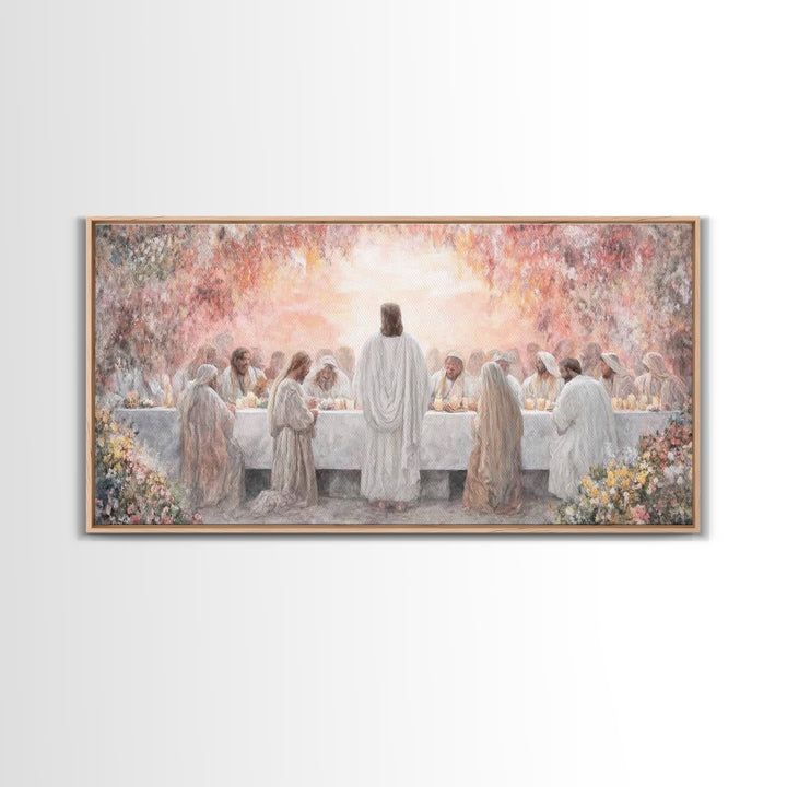 Radiant Supper | Framed Canvas Print | Christian Wall Art | Jesus Painting | Christian Christmas Art | Christian Art Canvas