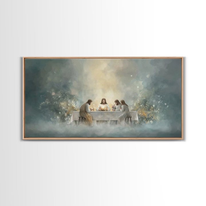 Heavenly Banquet – Framed Canvas Print – Christian Art Canvas – Jesus Painting – Christian Wall Art – Christmas Art Prints