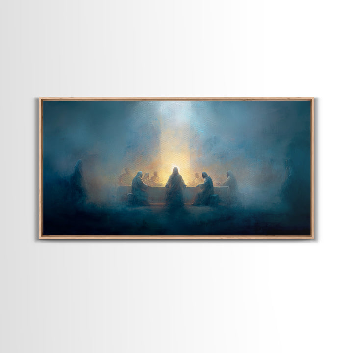 Sacred Communion, Framed Canvas Print, Christian Art Canvas, Christian Painting, Jesus Christmas Art, Christmas Wall Art