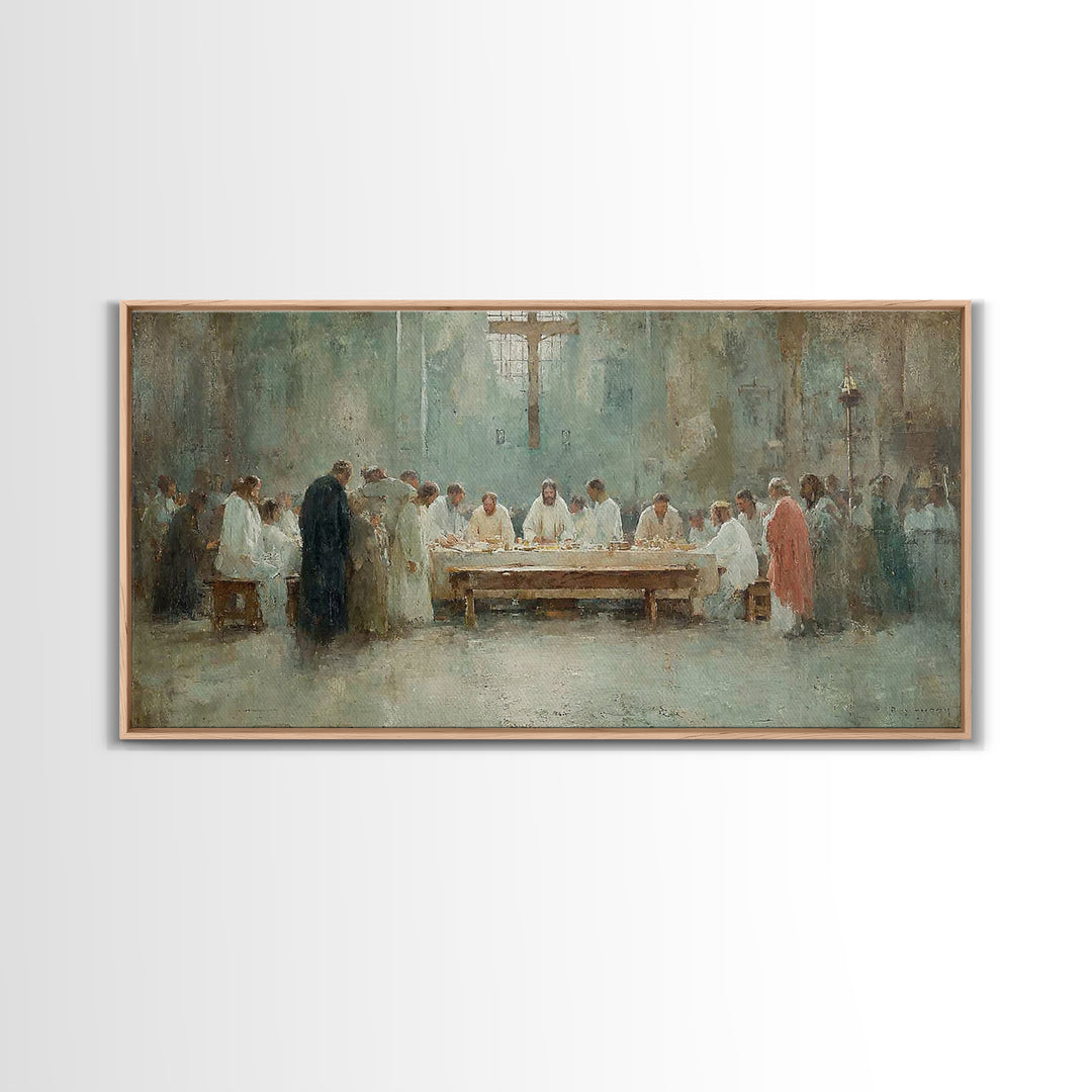 Sacred Communion Light – Framed Canvas Print – Christian Wall Art – Jesus Painting – Christian Art Canvas – Christian Decor – Christian Art