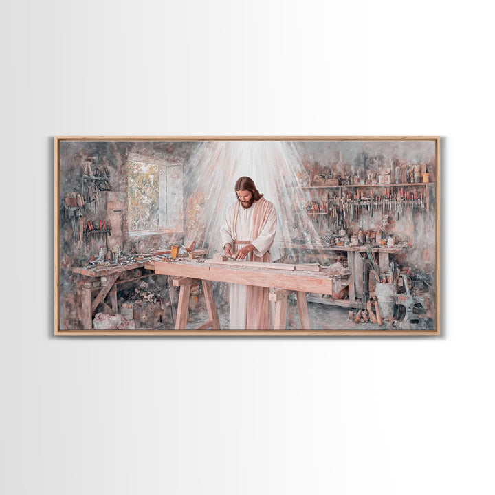 Carpenter’s Calling – Framed Canvas Print – Christian Wall Art – Jesus Painting – Christian Art Canvas – Christian Decor – Christian Art