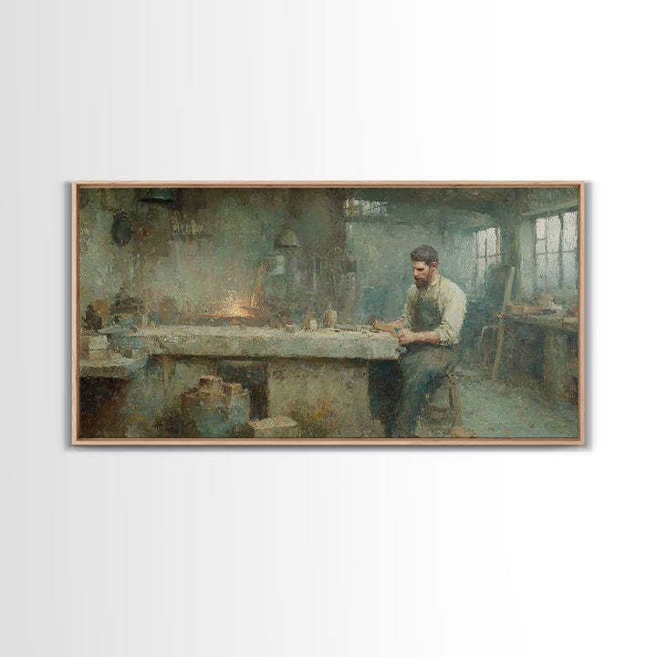 Quiet Labor Grace – Framed Canvas Print – Christian Wall Art – Christian Art Canvas – Christian Decor – Christian Gift – Jesus Painting