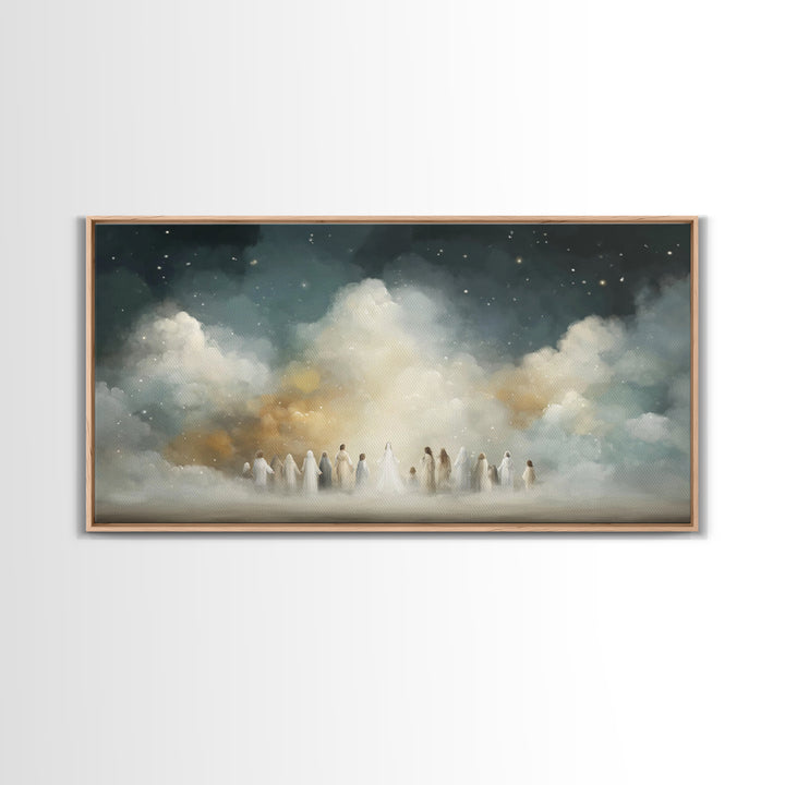 Starry Ascension – Framed Canvas Print – Christian Christmas Art – Christian Wall Art – Modern Christian Art – Christian Art Canvas – Chris
