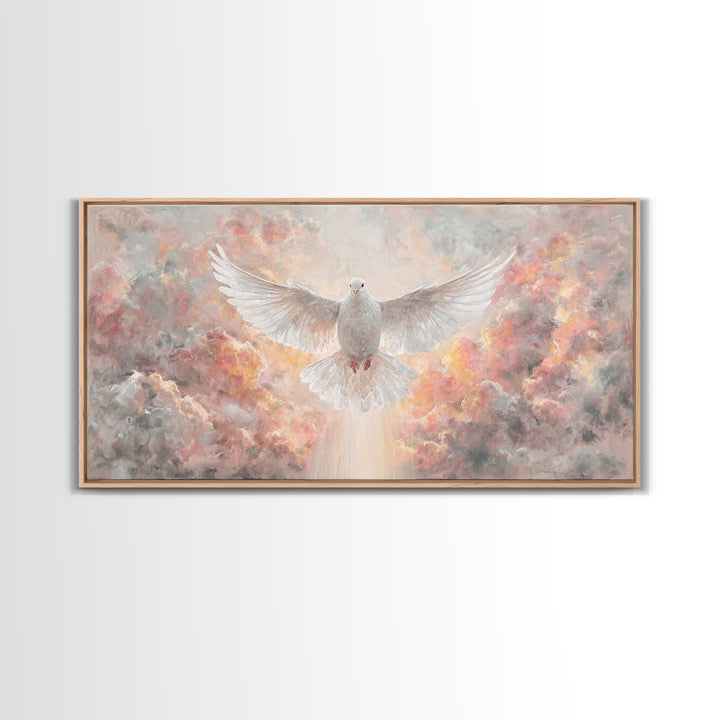 Radiant Descent – Framed Canvas Print – Christian Art – Christian Christmas Art – Framed Christmas Art – Christian Art Gift